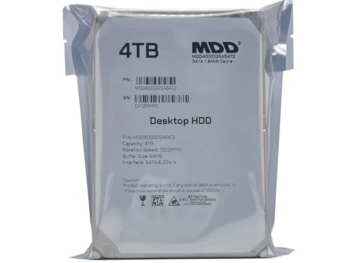 Image of MDD MAXDIGITALDATA (MDD4000GSA6472 4TB 7200RPM 64MB Cache SATA 6.0Gb /s 3.5inch Internal Desktop Hard Drive (for Desktop PC, Mac, CCTV DVR, Surveillence, Server, NAS)