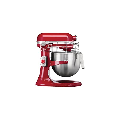 KitchenAid Professional - 325 W batteur sur socle 6.9 L, rouge, dix vitesses 40-200 tr/min, batteur pour gâteaux avec bol - comprend fouet, batteur plat et...