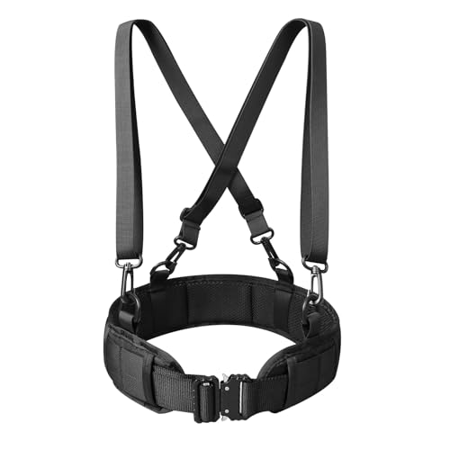 TEHANG PERSON Tactical Combat Belt,Outdoor Multi-Functional Molle Belt With Detachable Shoulder Strap,EDC Tool Organizer Bag (B, Belt+shoulder strap)