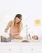 Skip Hop Baby Changing Pad Nursery Style Wipe-Clean Contoured with Cushioned Foam, Non-Skid Base, Built-in Safety Belt & Tuck-Away Toy Bar Fits Standard Changing Tables, Oat