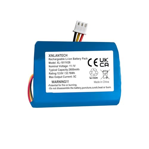 AOLIKES Batería de iones de litio 18650 3S1P de 2600 mAh 11,1 V con conector XH2.54/3P / Celdas 5C/Soporta carga rápida