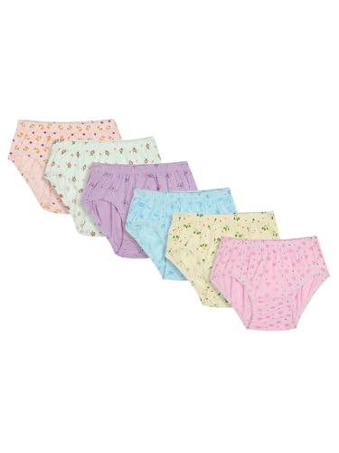 Image of BODYCARE Kids Girls Panty Ultrasoft Underwear 100% Cotton Multicolor Soft Comfortable | Skin Friendly | Innerwear Pack of 6-Assorted