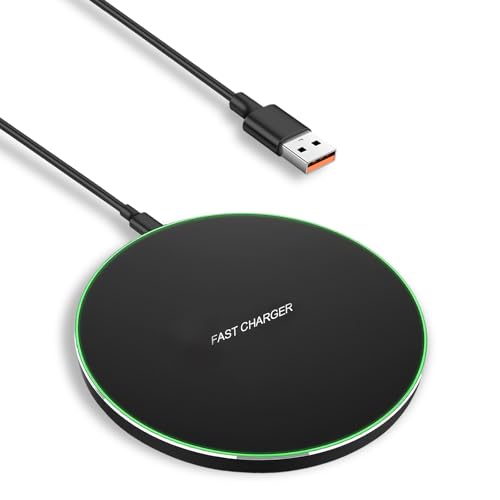 Flintronic Cargador Inalambrico, 15W Cargador de Inducción Qi Compatible con Apple iPhone 16/16 Pro Max/16 Plus/15/14/14/13 Mini/12/AirPods/Samsung Galaxy S23/S22/S21/S10/S9/S8/Note 20/10 Serie