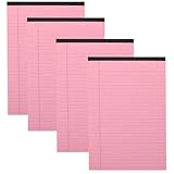 POPETPOP 4 Stück pack A4 Notizblock Querformat Rosa Liniertes Abreißbares Schreibpapier mit...