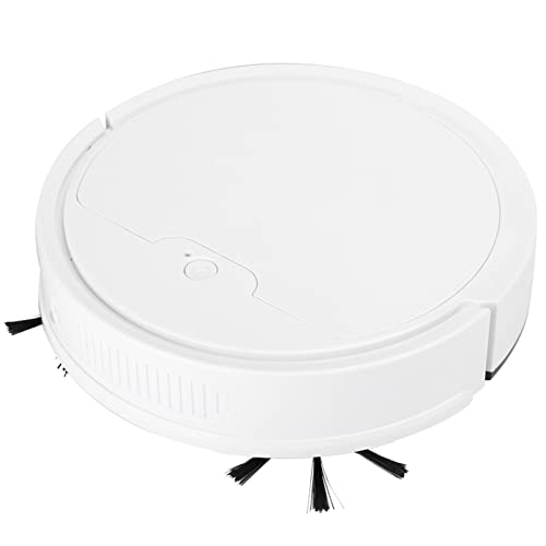 AUNMAS Robot Aspirapolvere 1600Pa 2000mAh, Spazzatrice Intelligente con Ricarica USB 3 in 1, Spazzatrice Silenziosa per di Animali Domestici, Pavimenti Duri, Tappeti (WHITE)