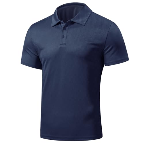 Men's Polo Shirts Short Sleeve Casual Moisture Wicking Dry Fit Solid Golf Shirts2