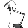 AurSoltriad BM800 USB Condenser Microphone Kit, Professional Studio Recording Mic with Flexible Arm Stand, One - Directional Pickup for PC Desktop Laptop Streaming Singing Podcasting (Black+Silver) #1