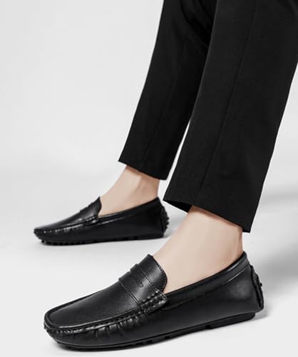 Minishion Boys Mens Comfortable Dress Shoes Loafers with Buckle Driving Moccasins YY0074