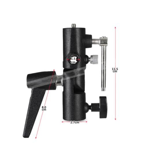 Soporte tipo H para flash y trípode con tornillos de 1/4 y 3/8 3