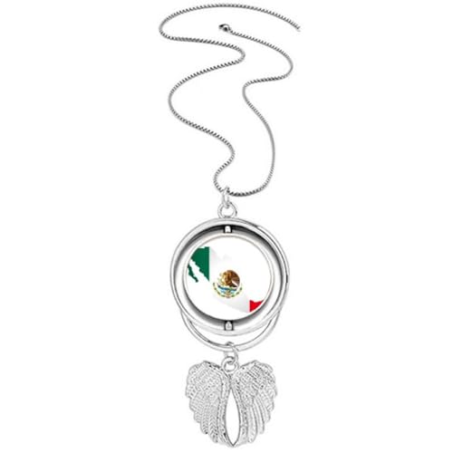 Collier carte du Mexique aigle et serpent aux détails gravés et couleurs émaillées