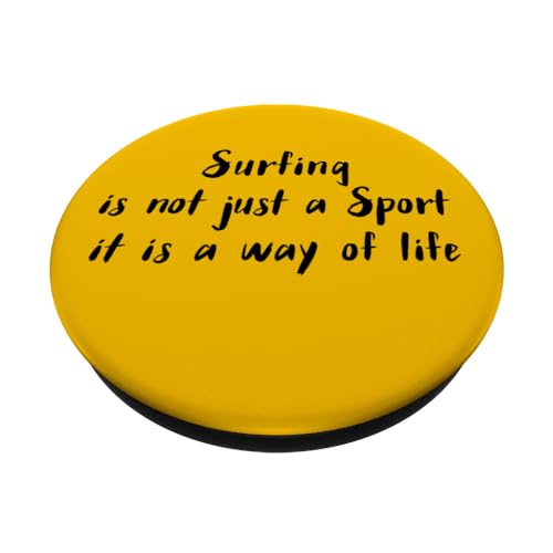 Surfing is not just a sport its a way of living PopSockets Swappable PopGrip, Black - Image 2