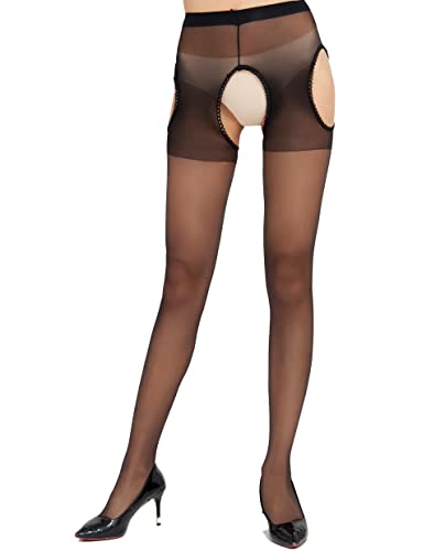 Image of High Waist Sexy Pantyhose Women's Sheer Garter Belt Stockings Suspender Tights