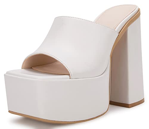 VETASTE Women's Platform Chunky Block Heels Sexy Open Toe High Heel Sandals2