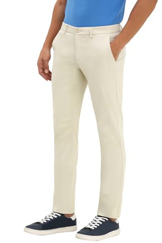 Image of Allen Solly Men Mid Rise Regular Fit Casual Trousers Pants