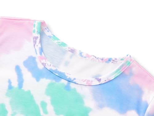 Tebbis Girls Nightgown – Soft Long Sleeves Sleepwear Trendy Tie Dye Spiral Nightdress Pajama Teen/Little Size 6-163