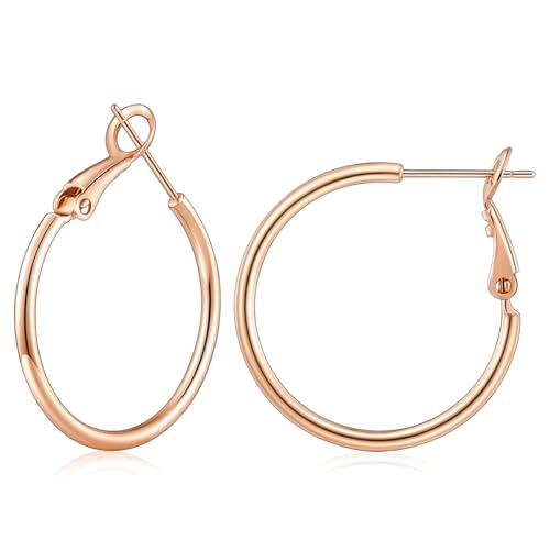 Image of Gacimy Gold Hoop Earrings for Women, 14K Gold Plated Thin Hoops