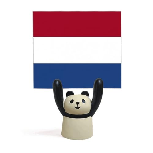 Drapeau des Pays-Bas avec support mémo panda cartoon pour égayer votre espace de télétravail
