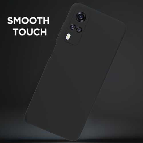 Image of Outlouders Back Cover for Vivo Y31 / Y51A / Y51 / Y51i | Camera Protection | Durable Soft Matte Silicone Bumper Case (Black)
