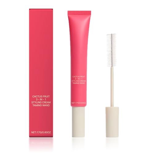Crema para el cabello Cactus Fruit 3 En 1, Styling Cream & Taming Wand, Crema Suavizante No Grasa Para Definir Rizos, Suavizar Frisottis Y Peinar Cabello Rebelde, Control E Hidratación, 17g