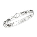 Ross-Simons Name - Italian Sterling Silver Byzantine Id Bracelet. 7 inches