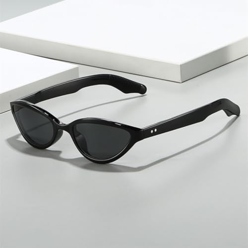 Lunettes de soleil œil de chat rétro avec rivets et protection UV400 thé léger gélifié