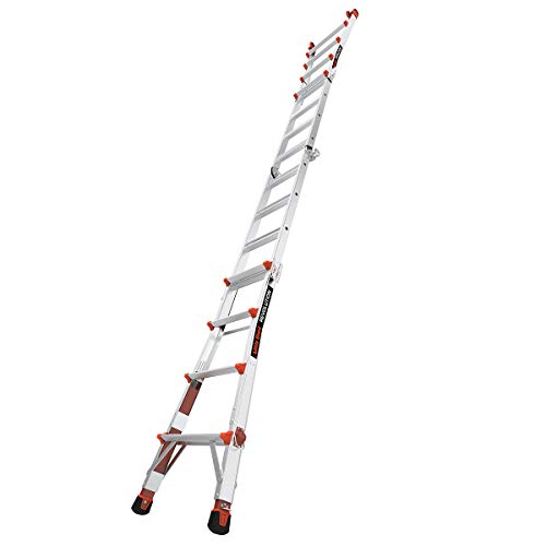 Little Giant Ladders, Revolution with Ratchet Levelers, M17, 17 ft, Multi-Position Ladder,Ratchet leg levelers, Aluminum, Type 1A, 300 lbs weight rating (12017-801)
