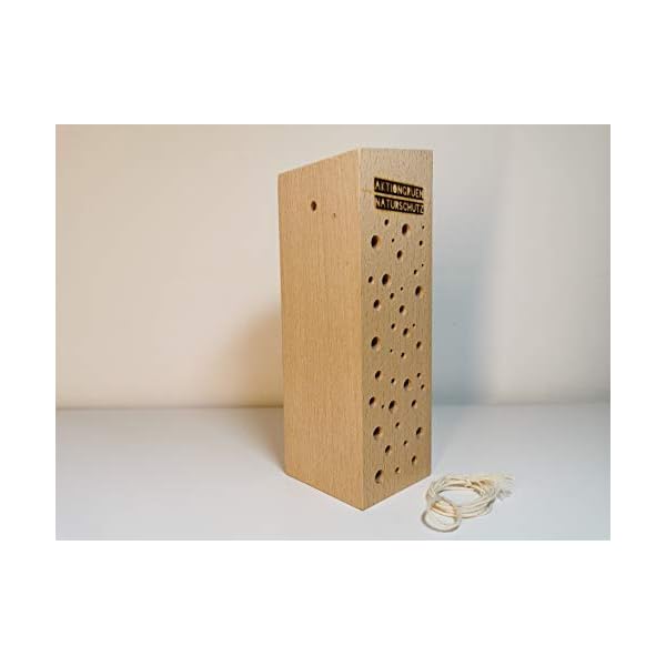 Insektenhotel / Bienenhaus / Nisthilfe aus Buche Massivholz für Wildbienen & solitär lebende Wespen – Bild 4