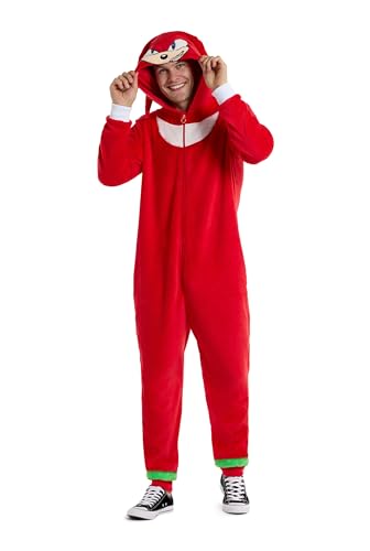 OppoSuits Erwachsene Einteiler Pyjama - Sonic Strampler - Knuckles Der Echidna Onesie - Rot