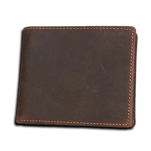 Small leather Mens RFID Blocking Bifold Wallet Slim Minimalist Western Wallet For Men with Credit Cards(brown)4