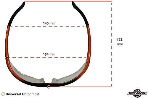 ToolFreak-Agent Safety Glasses with Maximum UV Protection For Men & Women | Anti-Fog and Anti Scratch Reduction Coating | Lenses With Curved Frame For Snug Fit , Maximising Eye Protection | Improve Vision, Clarity & Protect Your Eyes with the Choice of Clear Lens or Tinted Smoke Lens | Stylish Eyewear For Professional Industry , Sports & Outdoor Activites | Supplied with Microfibre Storage Pouch and Adjustable Neck Cord / Lanyard