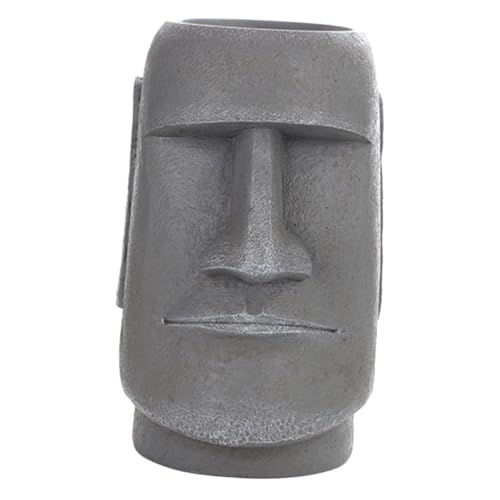 BESPORTBLE maceteros de Resina decoração casa decoración casa tiestos Decorativos Plant Pot Estatua macetero con Cabeza de Maceta macetas suculentas de Resina Maceta suculenta Moai Dark Grey