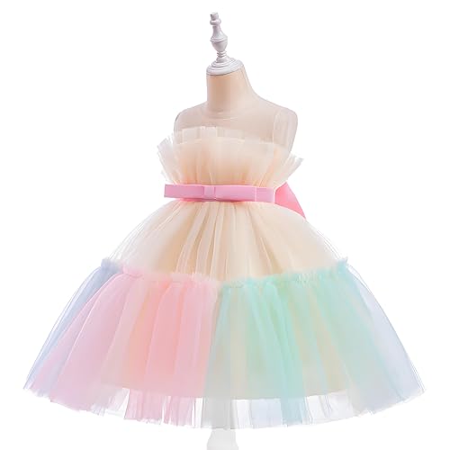 Toddler Flower Girl Wedding Guest Dress Baby Girls Formal Ruffle Tutu Tulle Dresses Birthday Party Ball Gown2