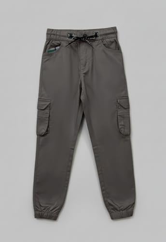 Image of A.T.U.N. (ALL THINGS UBER NICE) Boys Cotton Cargo Pants | Soft Comfortable Casual Wear | Relaxed Fit Trousers with 6 Utility Pockets | Adjustable Waist for Daily Outdoor and Travel Use