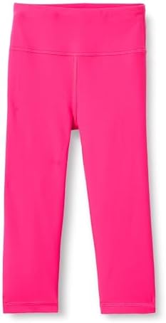 Amazon Essentials Girls' Athletic Total Train Dance Volleyball Bike Leggings, Hot Pink, Small
