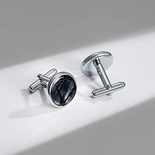 Image of wynameleri Mens Classic Shirts Cufflink Studs, Mother-of-Pearl Tuxedo Shirt Button and Cuff Links Set, Formal Business Wedding Jewelry