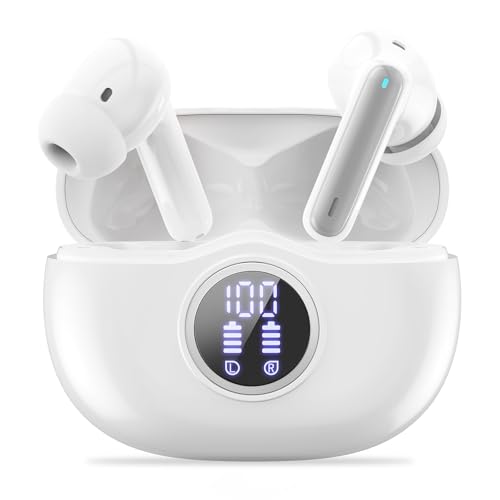 Sisism A10 Pro Wireless Earbuds, Bluetooth 5.3 Headphones HiFi Stereo 50H Playback LED Digital Display Ear Buds with ENC Noise Canceling Headset, IPX7 Waterproof Earphones for Gym/Running/Work