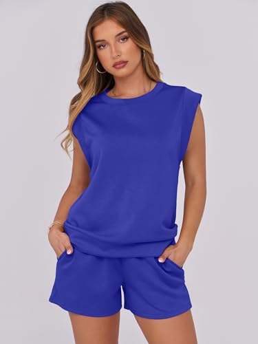 Image of ANRABESS Two Piece Sets for Women 2026 Summer Short Lounge Set Casual Beach Vacation Outfits Spring Sweatsuits Tracksuit