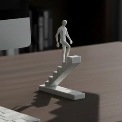 Escultura Caminho para o Sucesso, Figura Humana Subindo Escada, D...