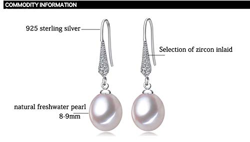 Boucles d'oreilles perles d'eau douce naturelles bijoux argent 925 - 5