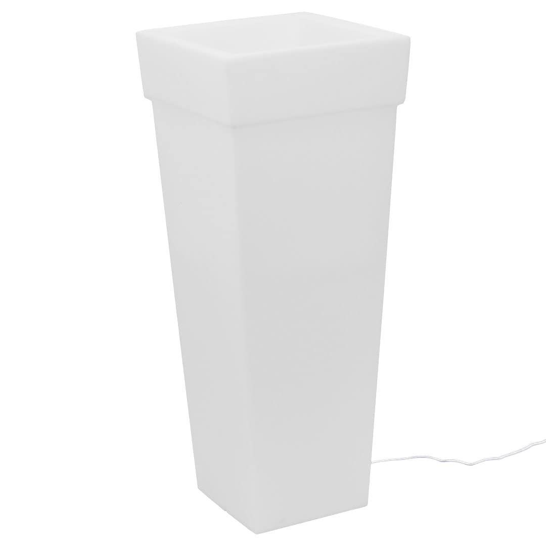 Danieli Lampada Vaso Luminoso da Giardino Oak a LED | in Resina Anti-Ingiallimento | Luce Bianco Neutro 4000 k| LED IP67 | Made in Italy | Trasformatore IP20 da 1,1 mt |cm 40x40x100| kg 6,5