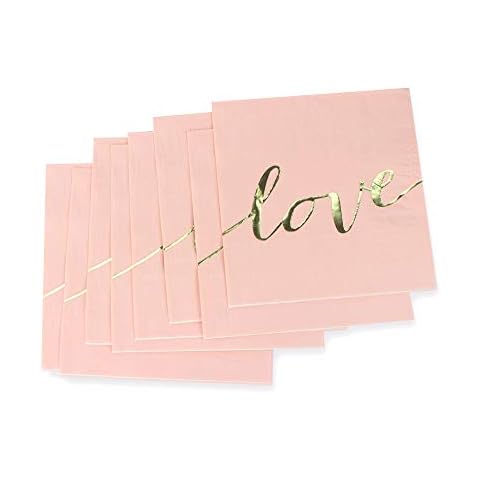 Servilletas de papel rosa con estampado de lunares dorados brillantes (48 unidades) Cover