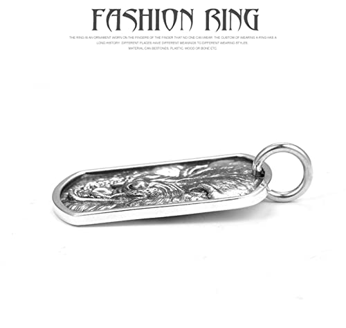 Collier domineur argent 925 pendentif double face rétro - 4