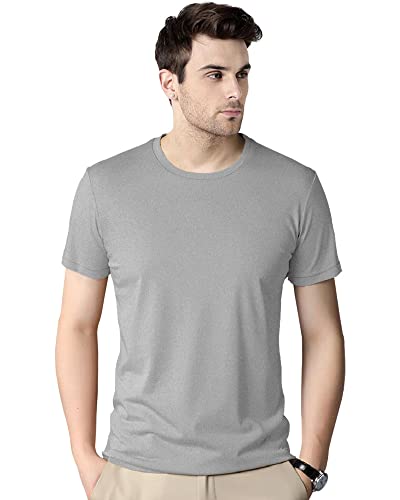 Image of EYEBOGLER Mens Regular Fit Half Sleeves Solid Round Neck T-Shirt