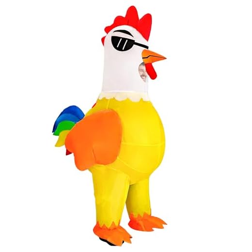 Goenb Disfraz de pollo inflable, disfraz de pollo inflable, divertido disfraz de gallo para adultos, hombres, mujeres, niños, para fiesta de cosplay