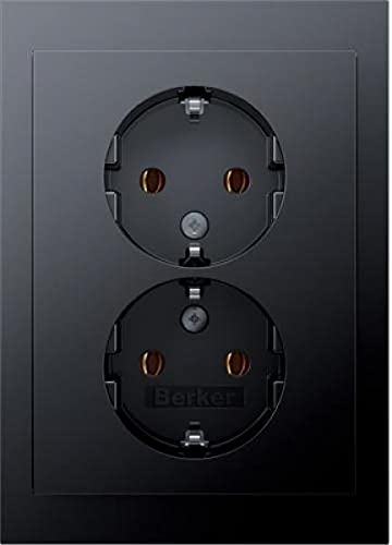 BERKER Double prise K.1 anthracite mat pour cuisine moderne et salon