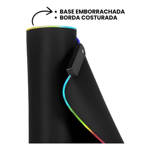 Mousepad Gamer Rgb 80x30 Base Antiderrapante Iluminação Led