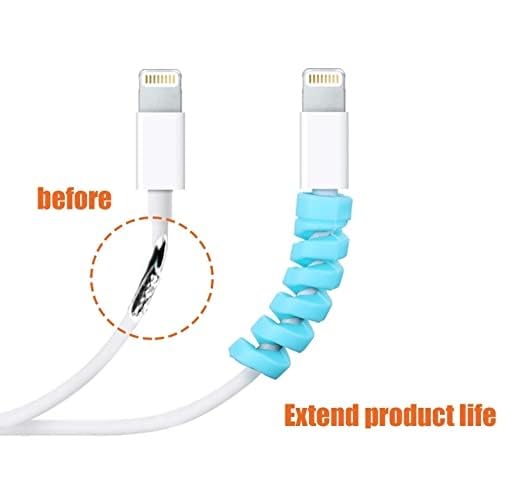 EDNITA (30 Pcs-Black) Spiral Cable Protector Chargers Cable Protector Data Cable Protective Sleeve Headphone Saver Charger Protective Case for Phone, USB, All Type of Wires