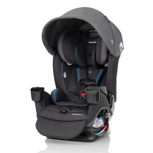Evenflo All4Stages Slim Plus Canopy 4-in-1 Convertible Car Seat (Baker Gray)