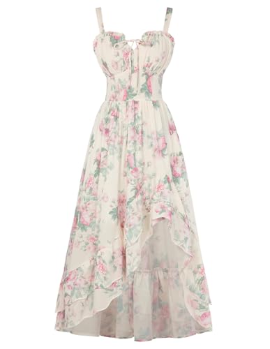 Scarlet Darkness Corset Dress, High Low Milkmaid Dress Green Pink L