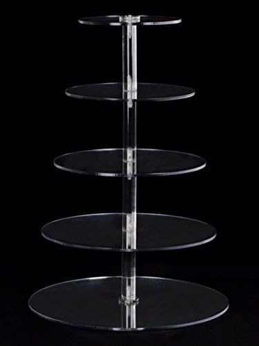 New Round Crystal Clear Acrylic Cupcake Stand Wedding Display Cake Tower 5 Tier